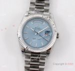 Swiss Clone Rolex Day-Date 40mm 2836 Watch Blue Plaid motif